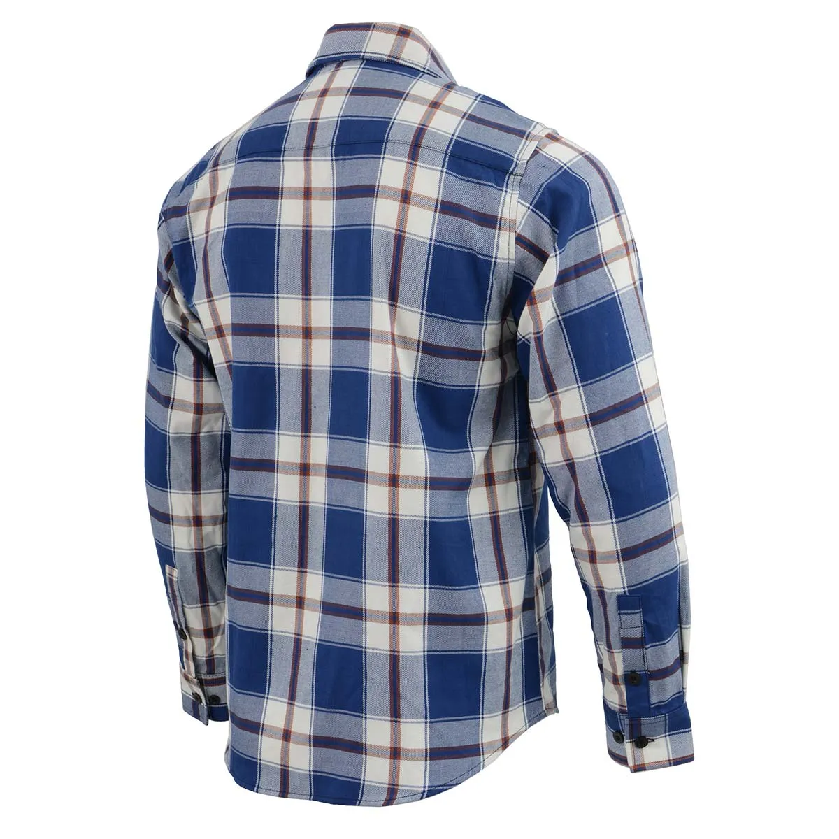 NexGen MNG11645 Men's Blue with White and Maroon Long Sleeve Cotton Flannel Shirt