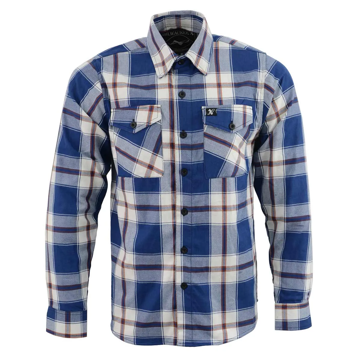 NexGen MNG11645 Men's Blue with White and Maroon Long Sleeve Cotton Flannel Shirt