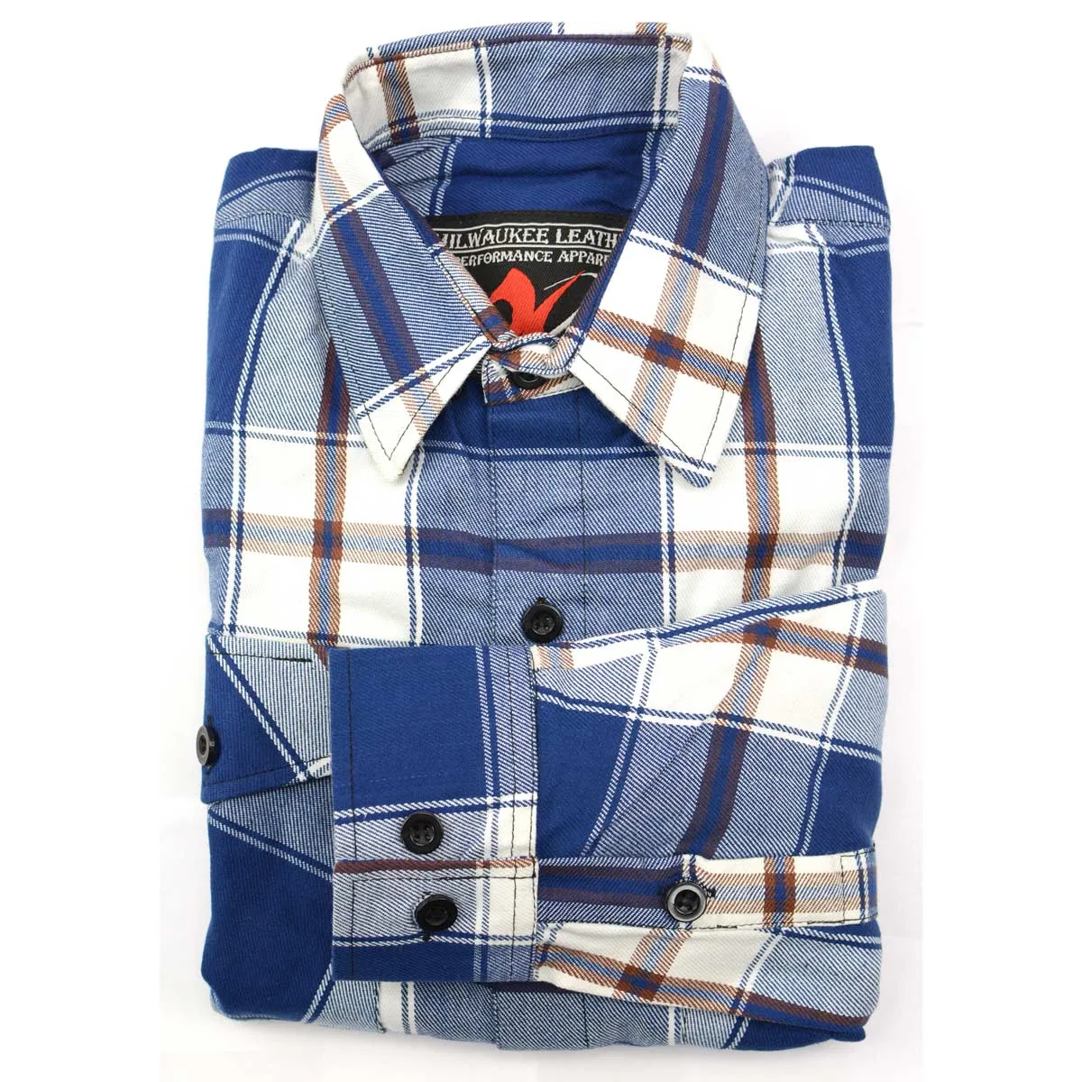 NexGen MNG11645 Men's Blue with White and Maroon Long Sleeve Cotton Flannel Shirt