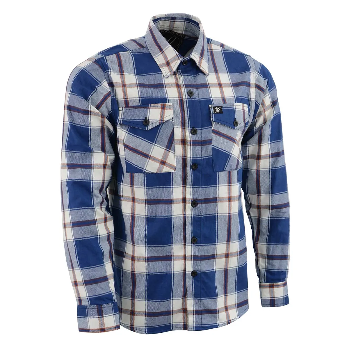 NexGen MNG11645 Men's Blue with White and Maroon Long Sleeve Cotton Flannel Shirt