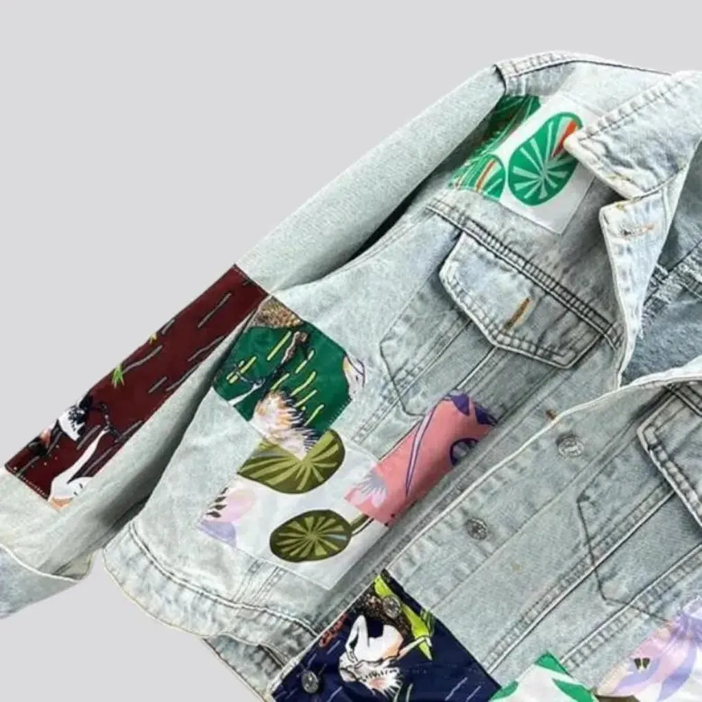 Patchwork women's denim jacket