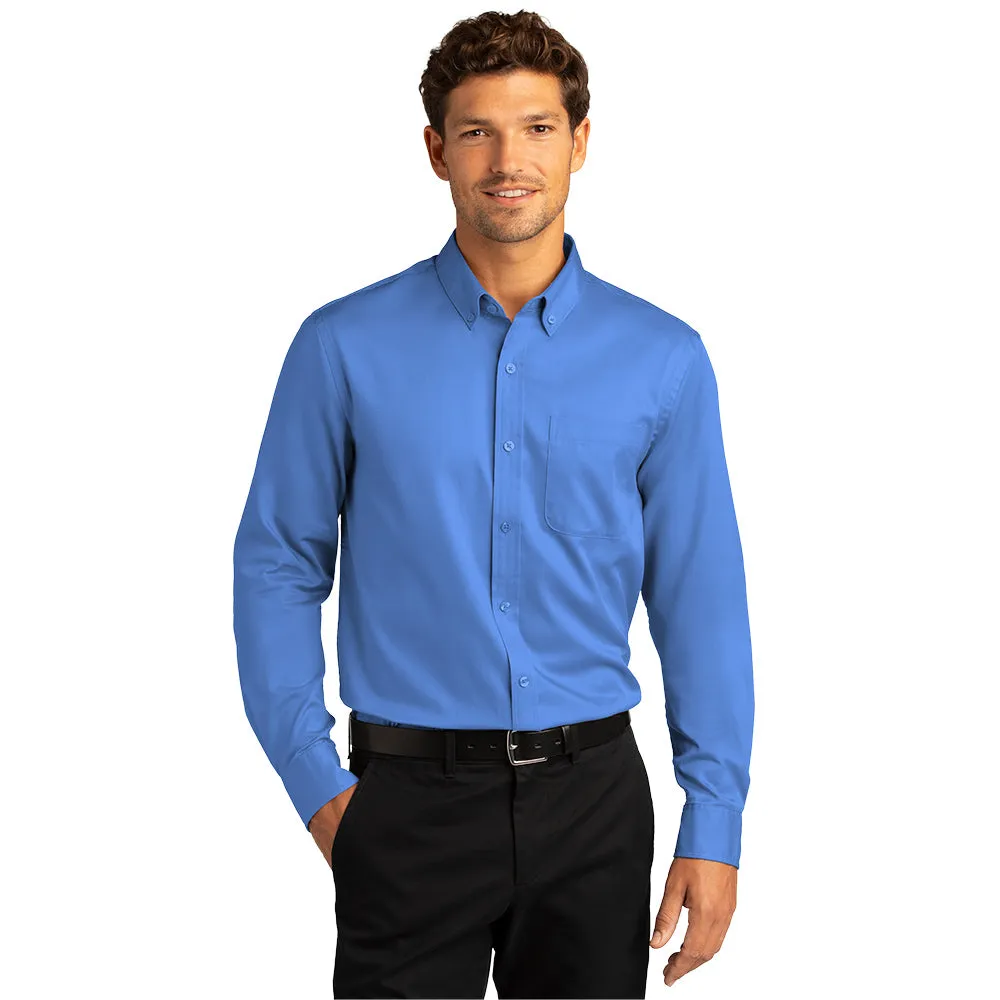 Port Authority® Long Sleeve SuperPro React™ Twill Shirt - Ultramarine Blue