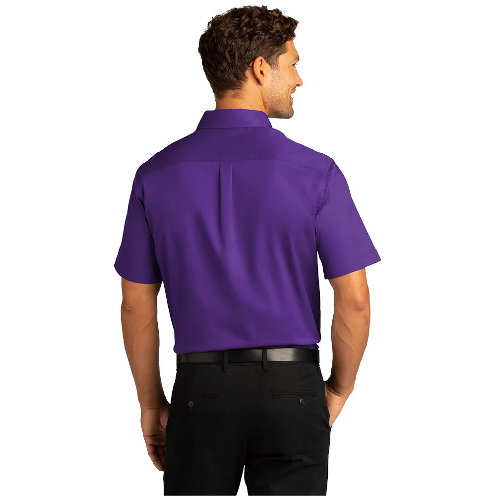 Port Authority® Short Sleeve SuperPro React™ Twill Shirt - Purple