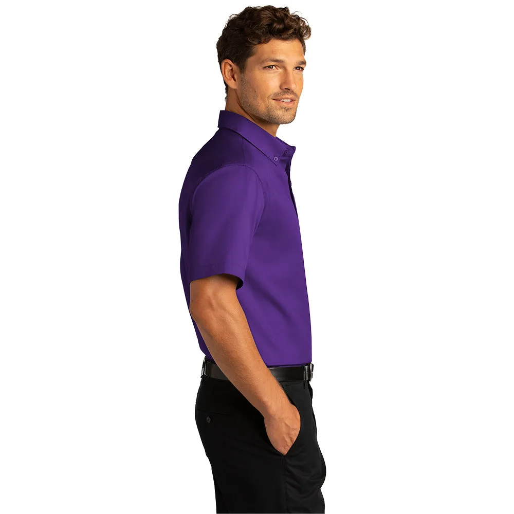 Port Authority® Short Sleeve SuperPro React™ Twill Shirt - Purple