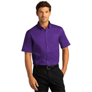 Port Authority® Short Sleeve SuperPro React™ Twill Shirt - Purple