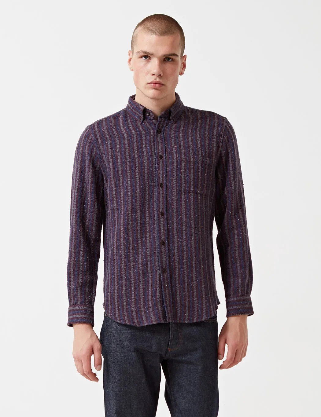 Portuguese Flannel Tica Striped Shirt - Red