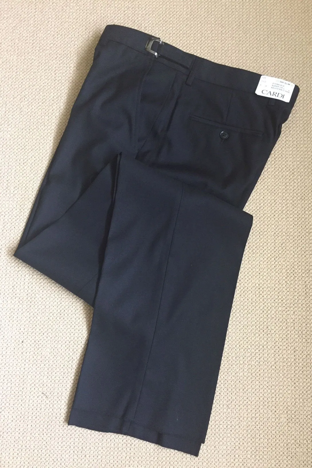 "Ethan" Kids Black Super 150's Luxury Viscose Blend Suit Pants