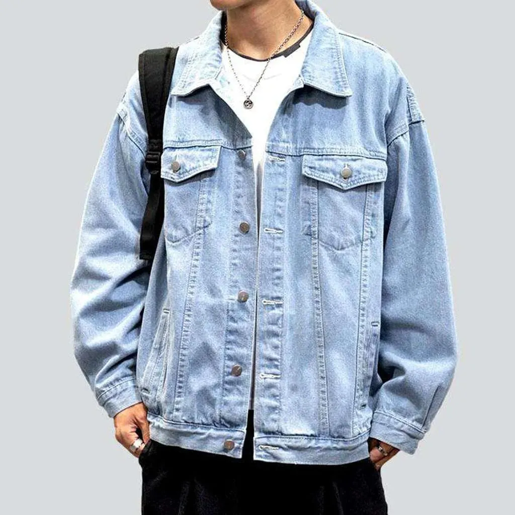 Retro oversized men's denim jacket