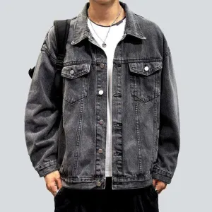 Retro oversized men's denim jacket