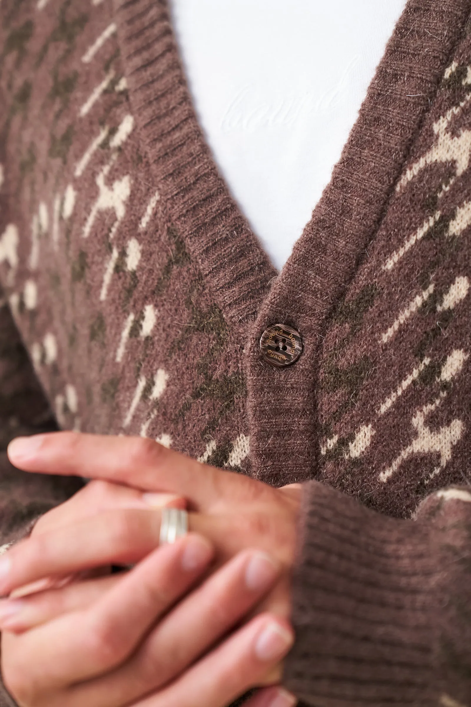 RONNIE MOHAIR CARDIGAN - BROWN