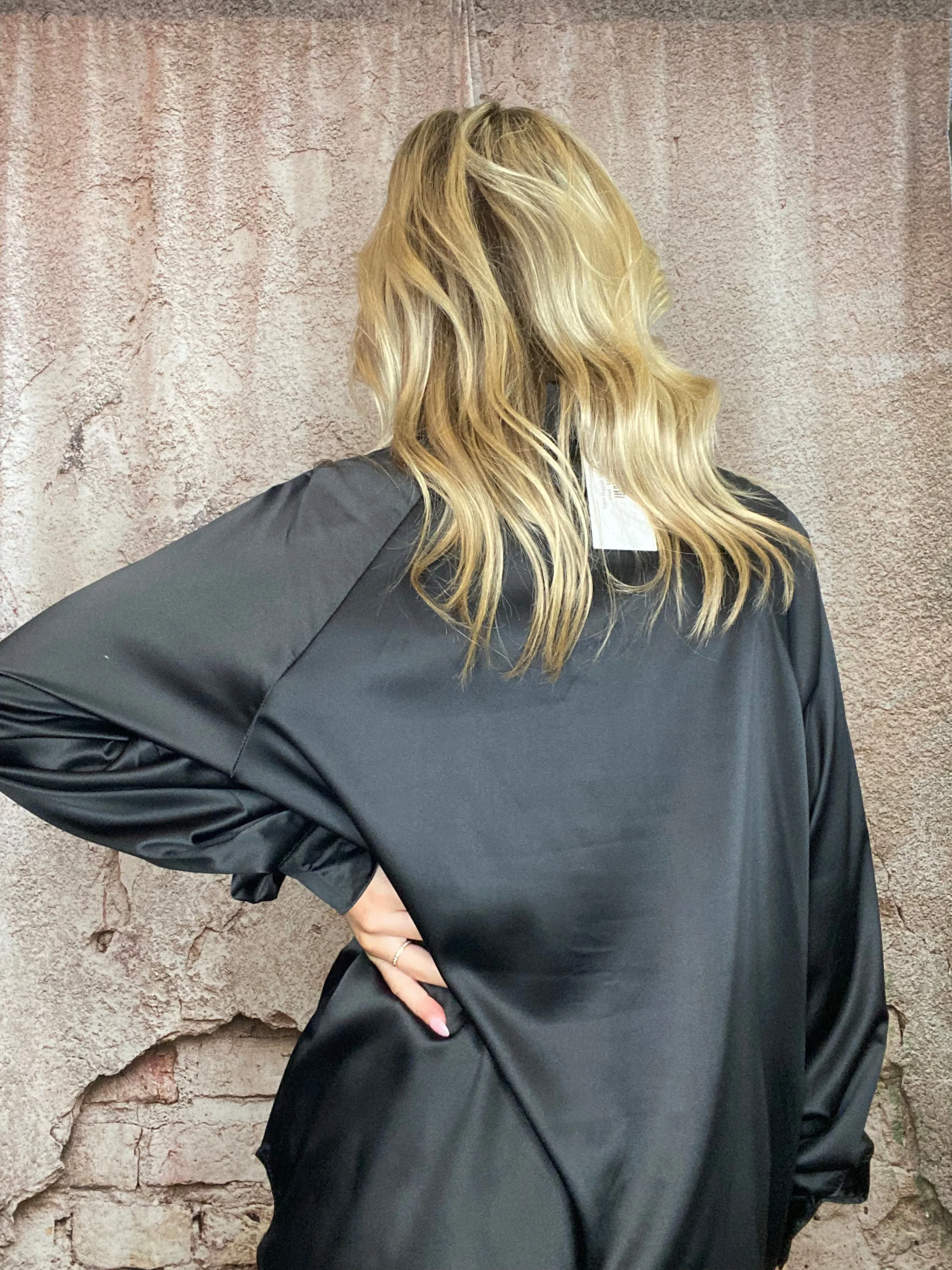 Satin Raglan Sleeve Blouse