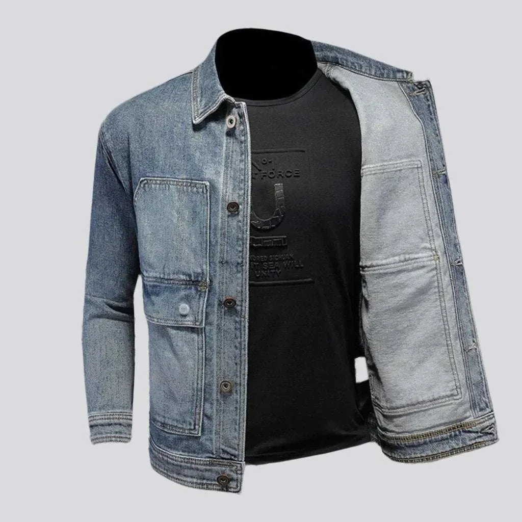 Slim street denim jacket for men