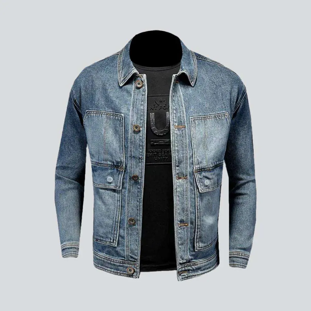 Slim street denim jacket for men