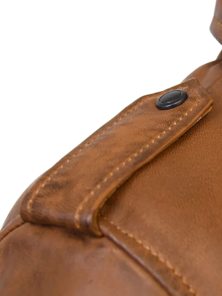 Tan Brown Hooded Leather Jacket