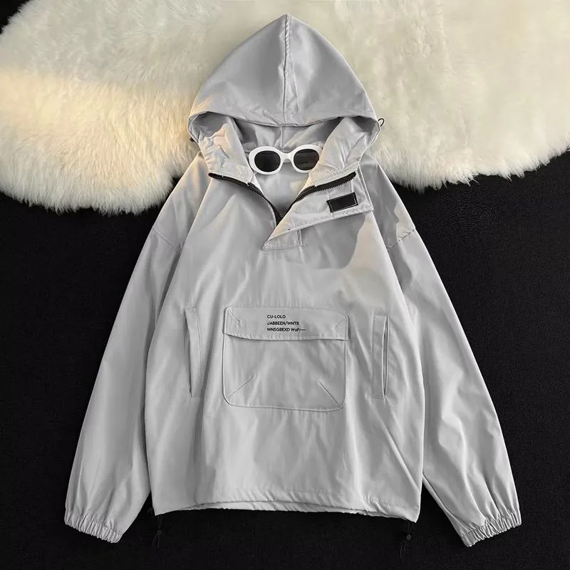 Trendy Casual Lazy Thick Hooded Windbreaker