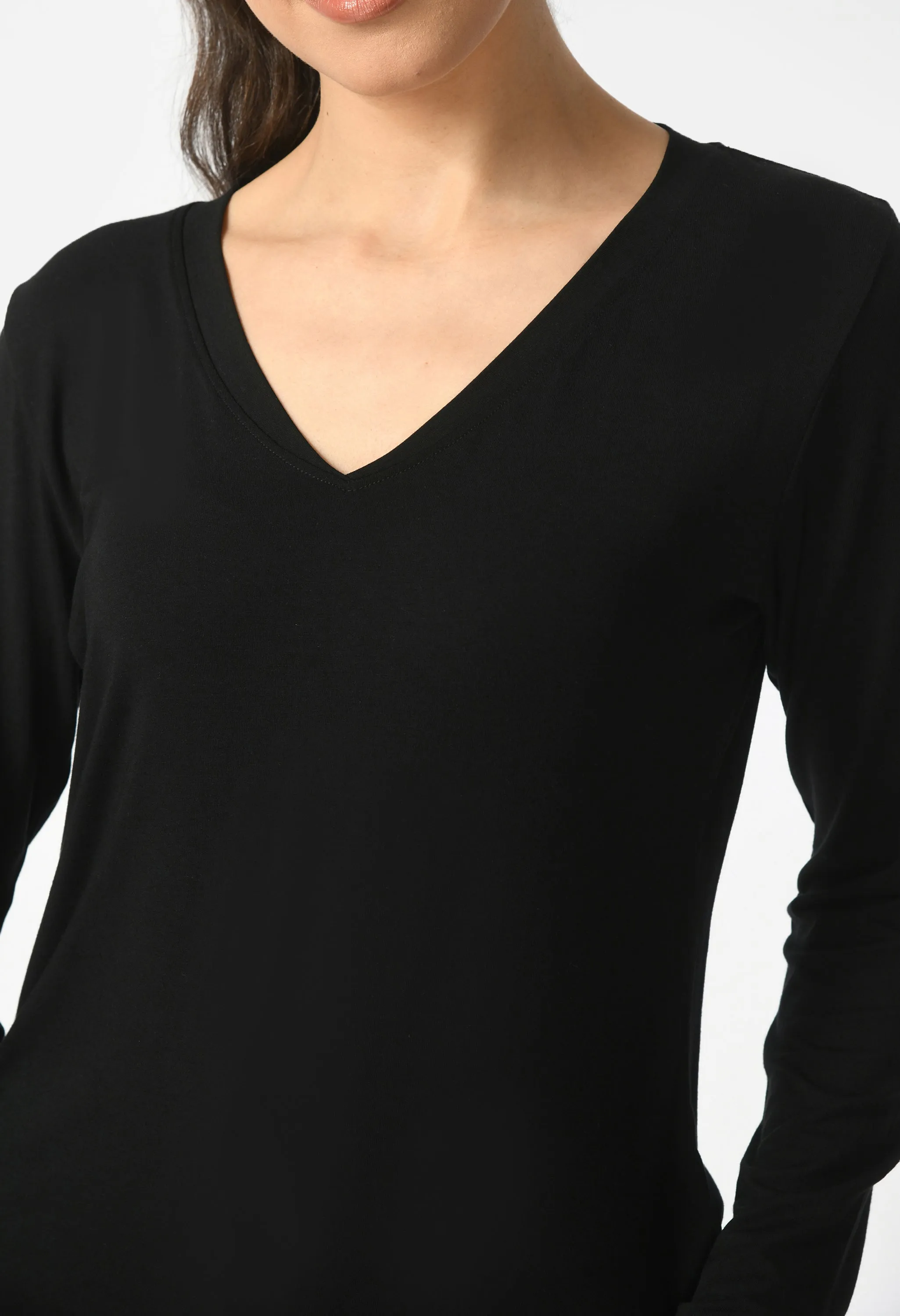 V-Neck Long Sleeve T-Shirt  #6004