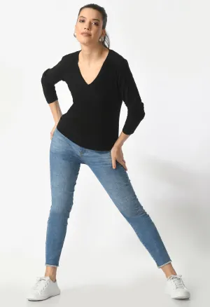 V-Neck Long Sleeve T-Shirt  #6004