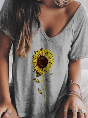 V-Neck Print T-Shirt