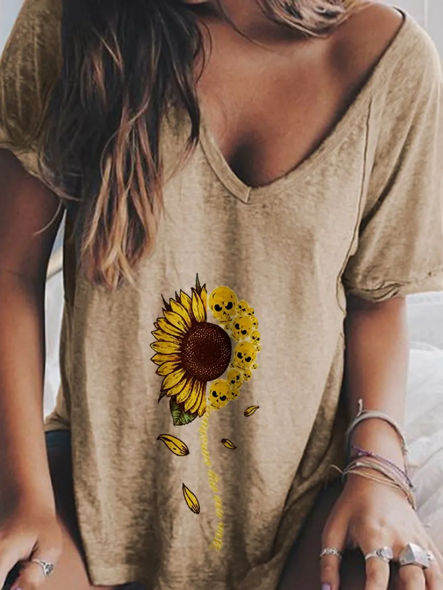 V-Neck Print T-Shirt