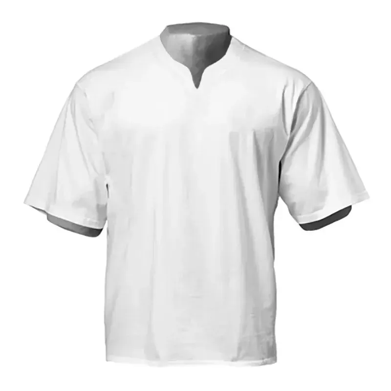 White Plain Blank Drop Shoulder T-Shirts 100% Cotton Casual Heavyweight T Shirts Custom Logo Mens Oversized TShirts