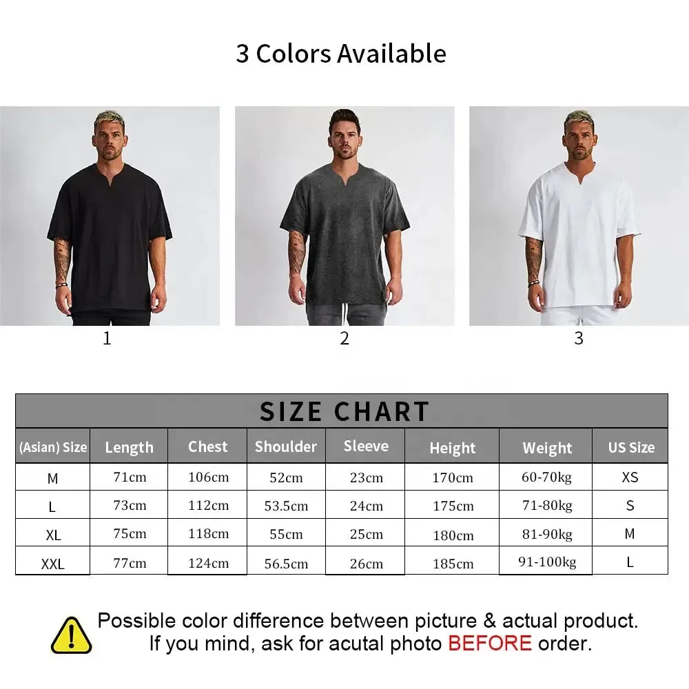 White Plain Blank Drop Shoulder T-Shirts 100% Cotton Casual Heavyweight T Shirts Custom Logo Mens Oversized TShirts