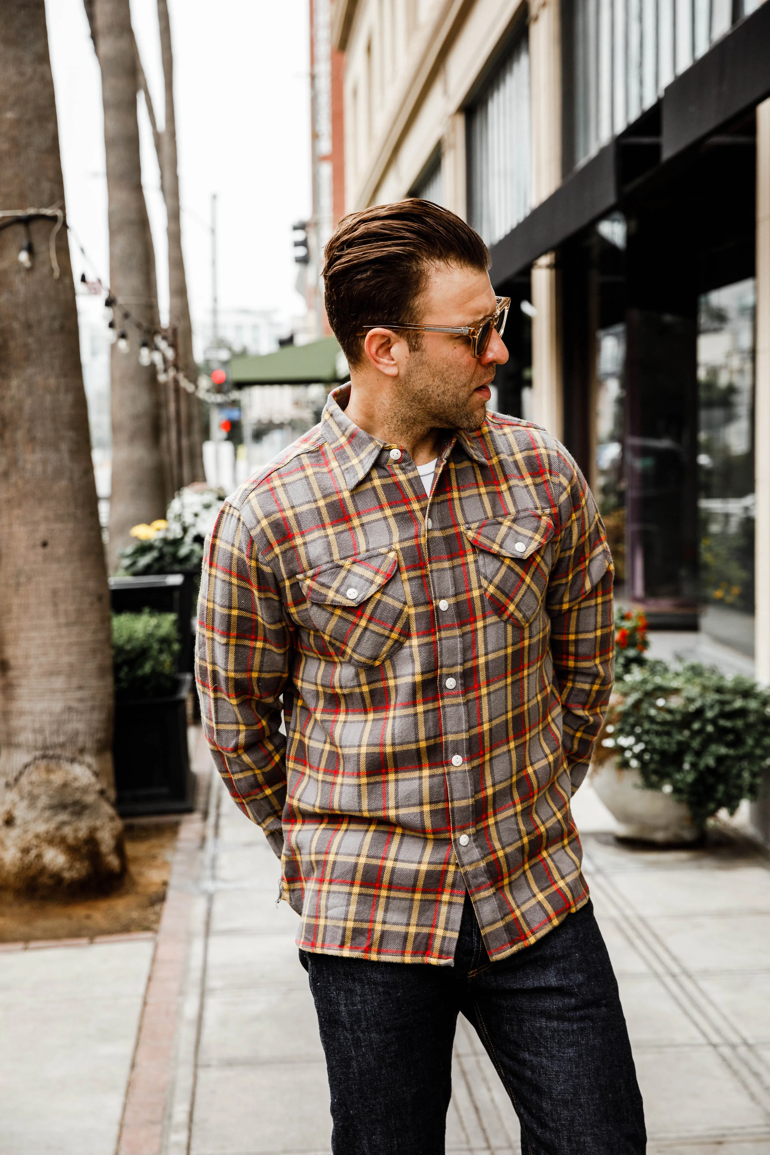 Wythe - Washed Flannel Workshirt - Dusk Plaid