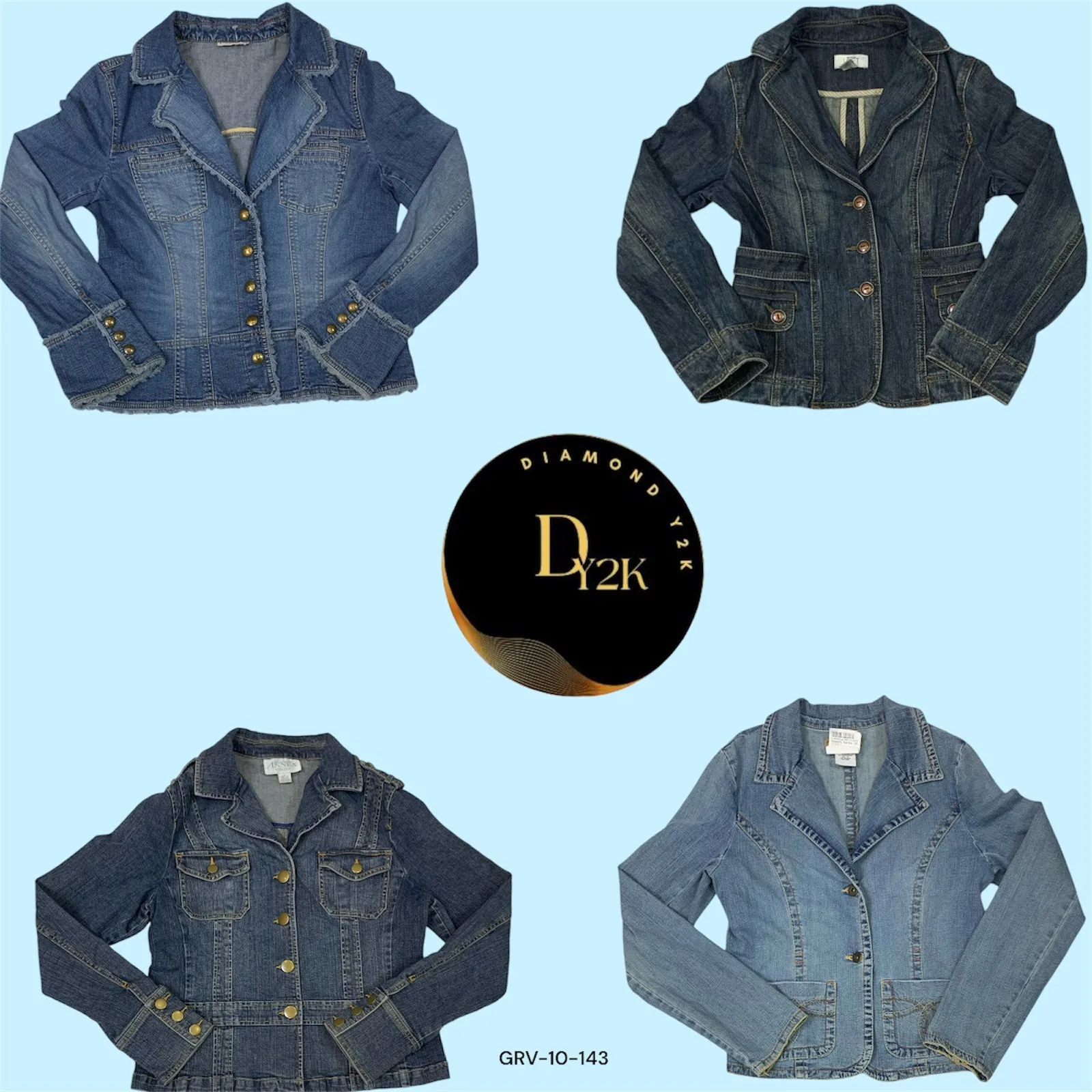 Y2K Trend Alert: Blazer Style Denim Jacket (GRV-10-143)